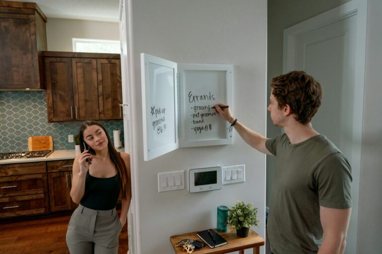 Kitchen whiteboard daily checklist