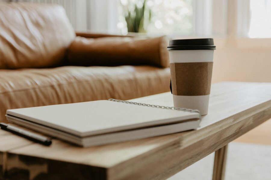 Budget planner notebook coffee