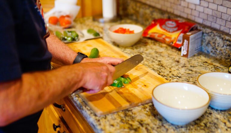 Meal prep containers vegetables countertop