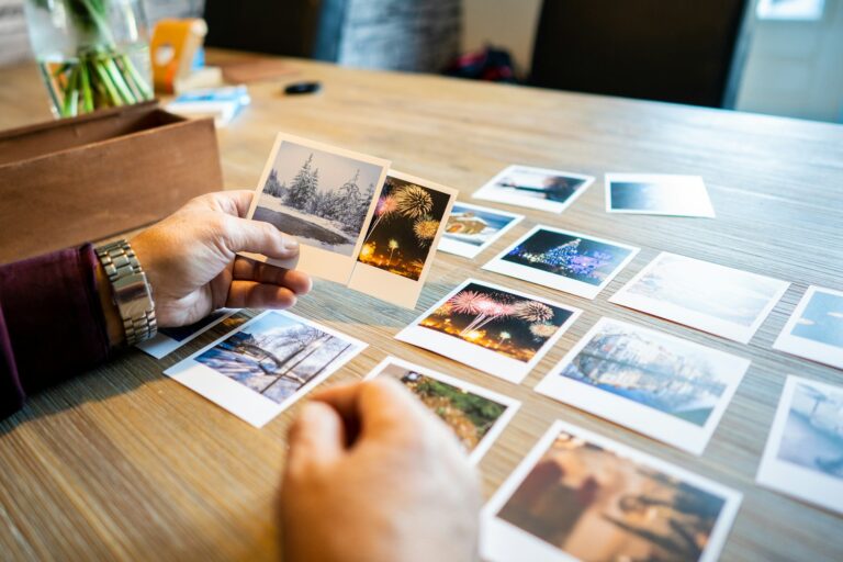 Person organizing digital photos