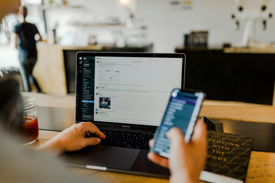 Password manager app laptop smartphone