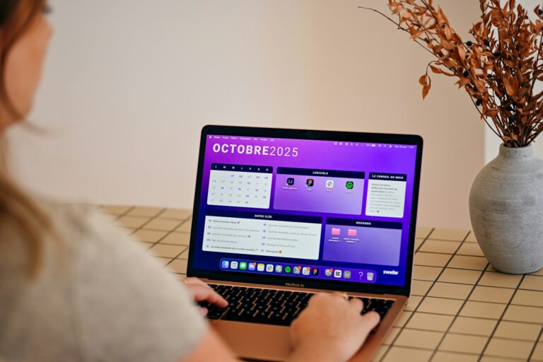 Color coded digital calendar laptop