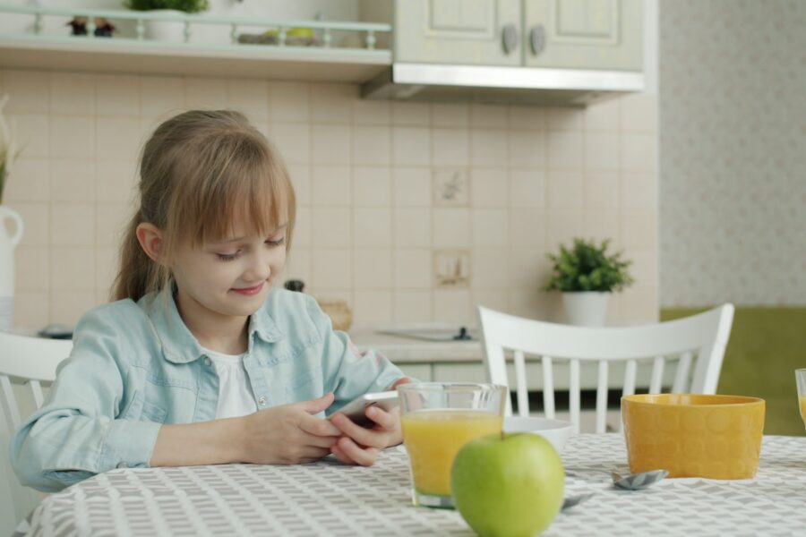 Family shared calendar smartphone kitchen table