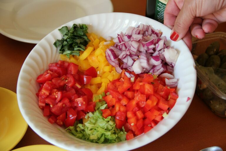 Colorful salad bowl cook dinner easy tortilla wraps