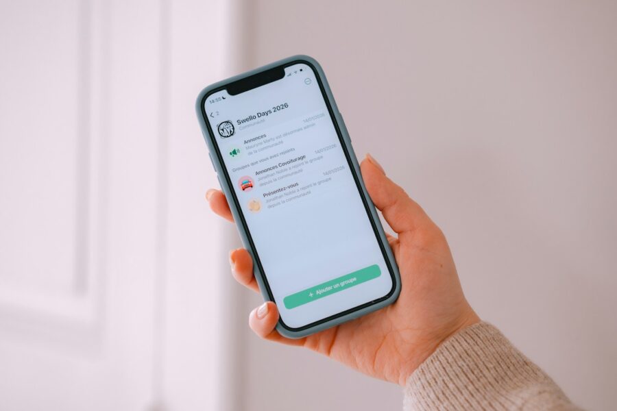 Hand holding phone