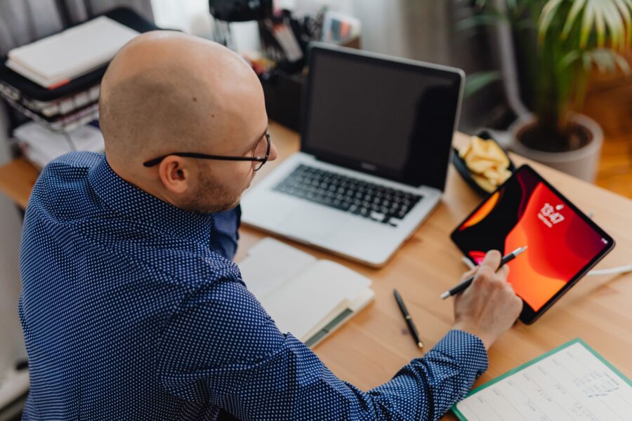 Person using tablet