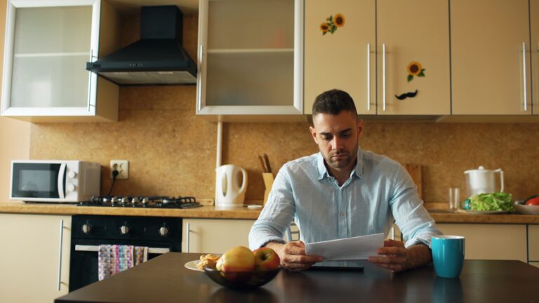 Person reviewing finances