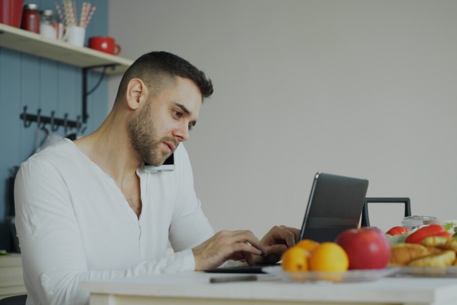 Person reviewing finances