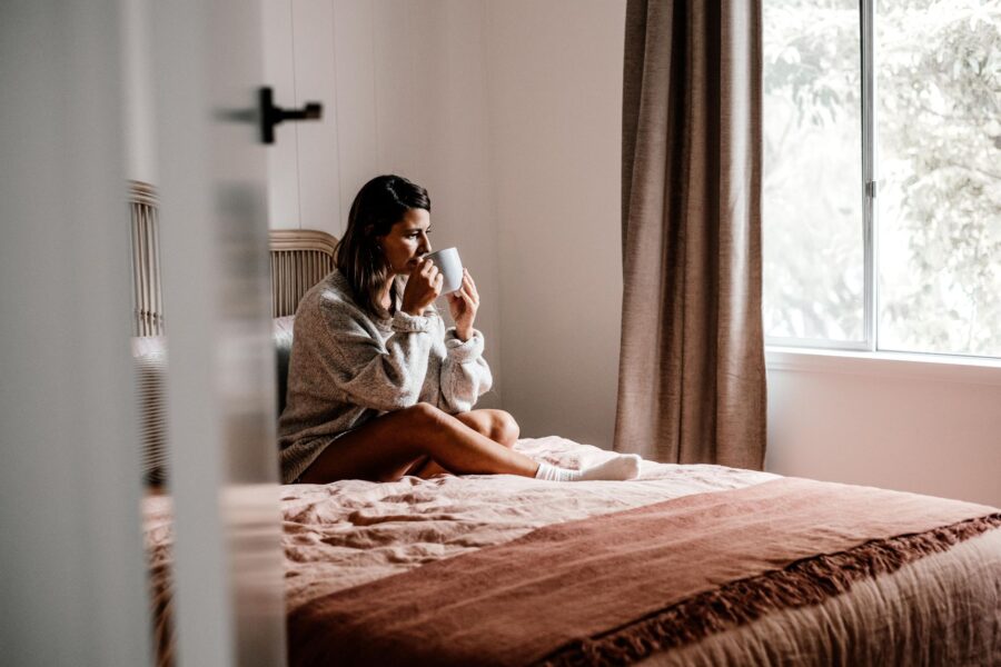 Calm person sitting