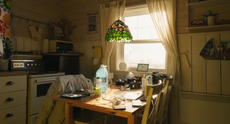 Evening home routine kitchen table