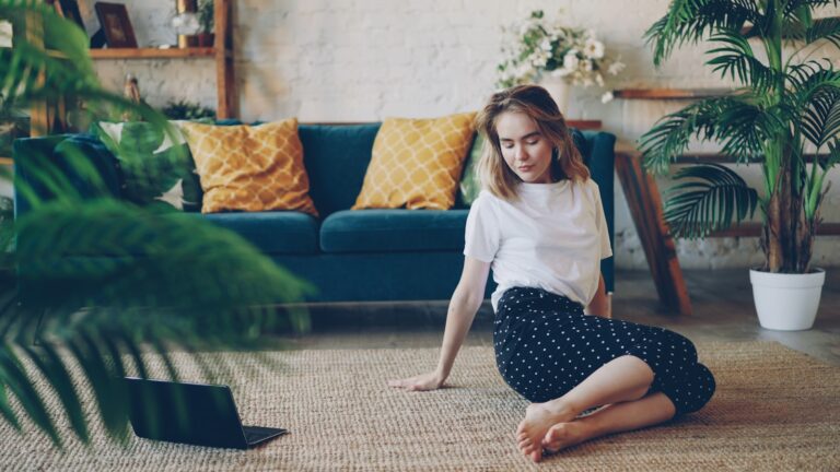 Person stretching living