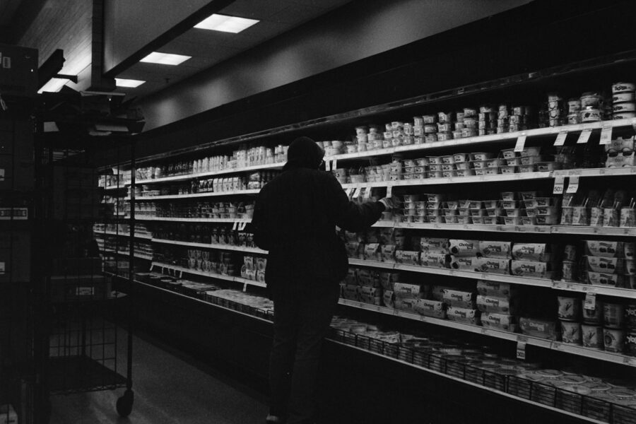 Person checking prices