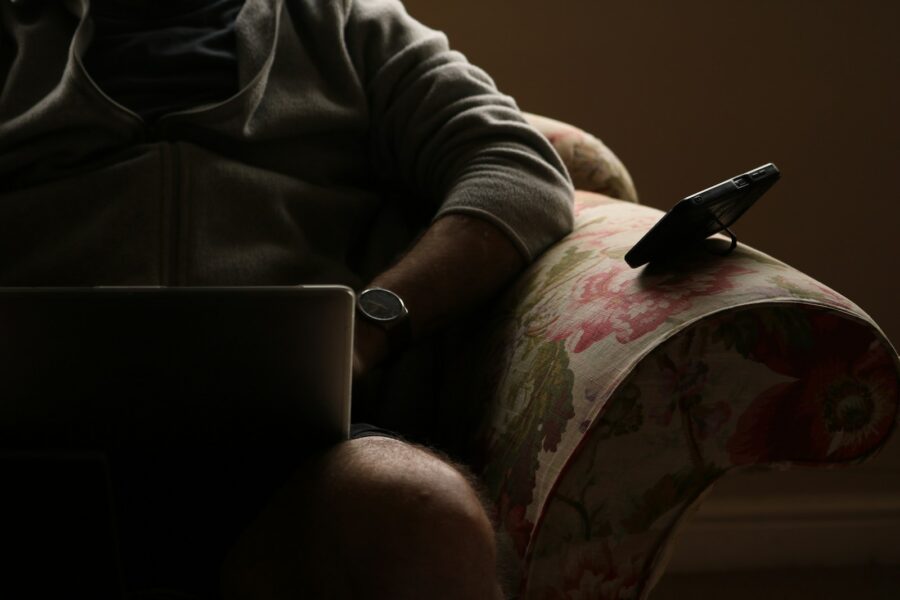 Person relaxing couch