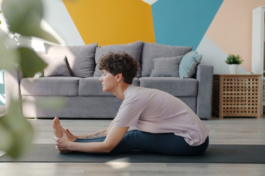 Person stretching home