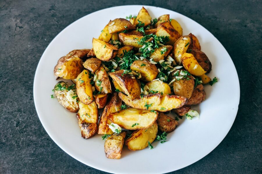 Baked potatoes plate