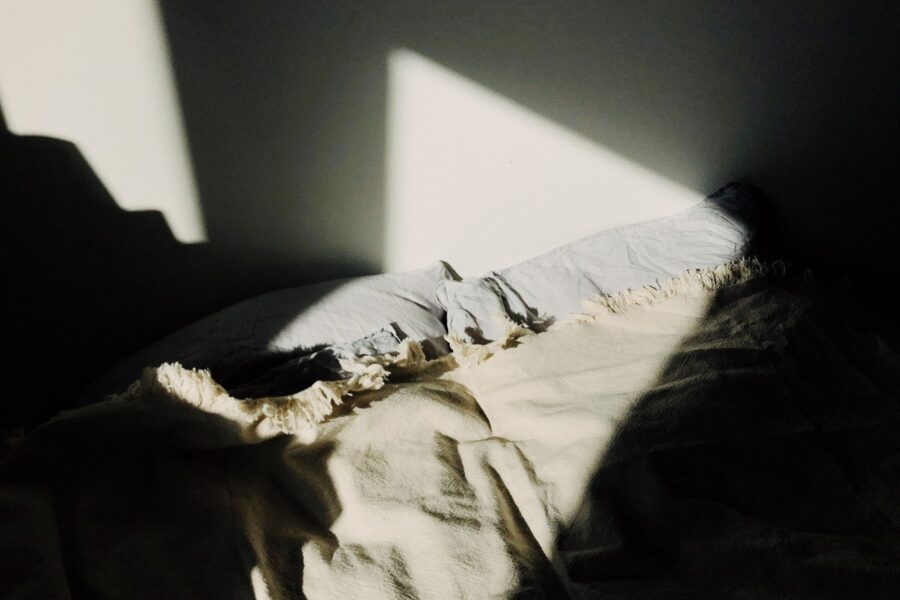 Cozy bed layered
