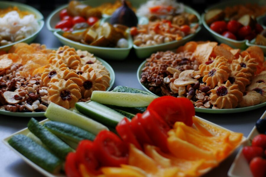 Colorful snack plate