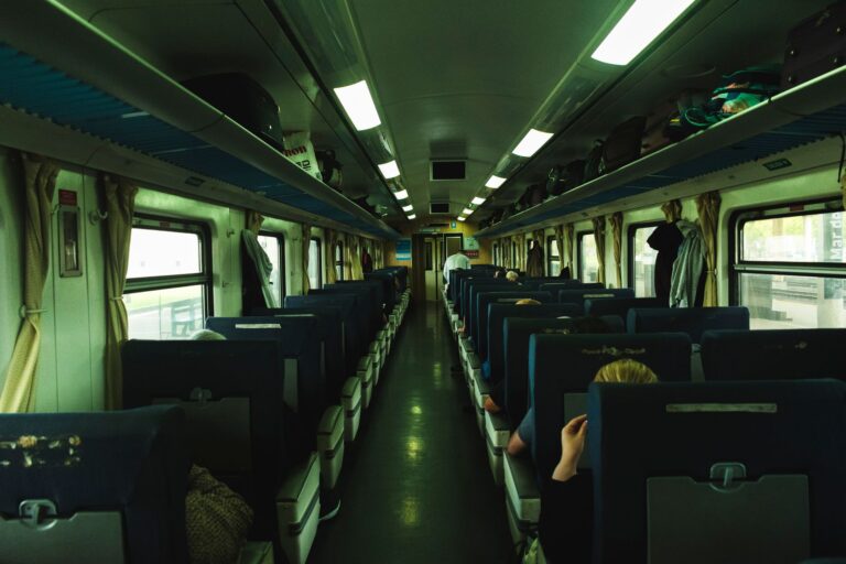 Train aisle passenger
