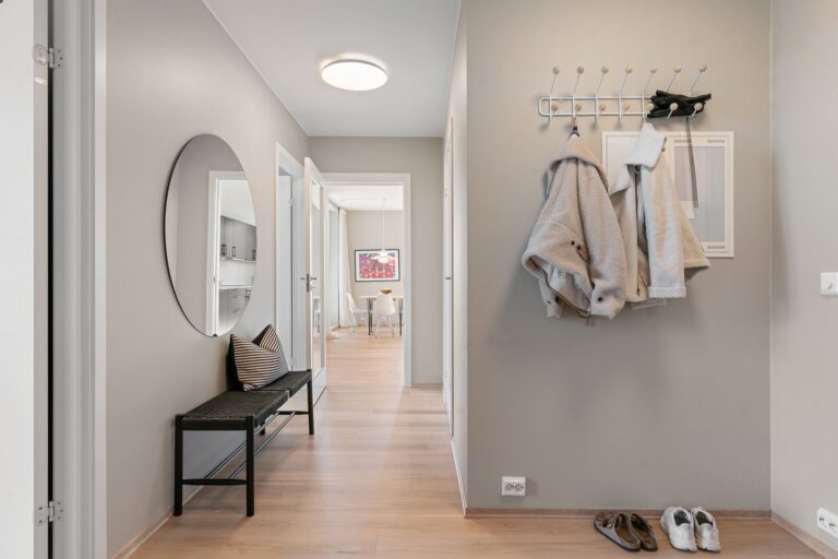 Narrow hallway wall