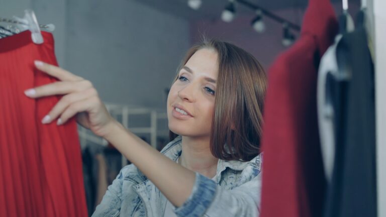 Woman choosing outfit