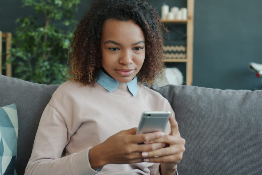 Woman using smartphone