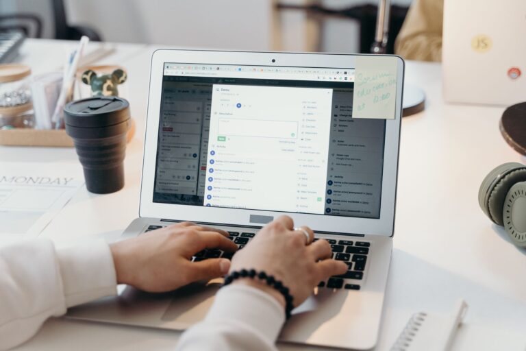 Person reading email
