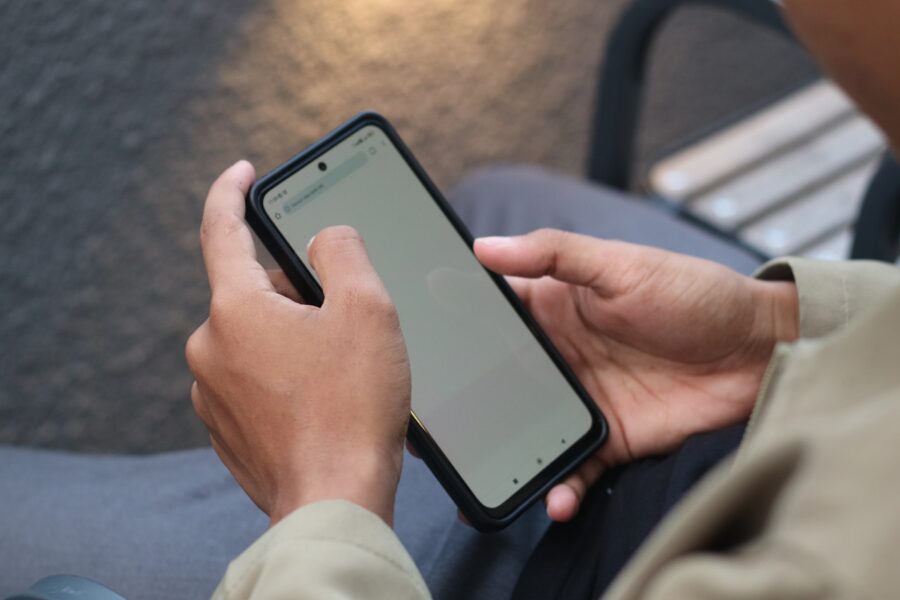 Person using smartphone