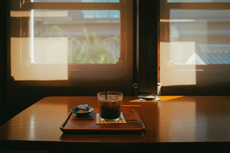 Person drinking coffee