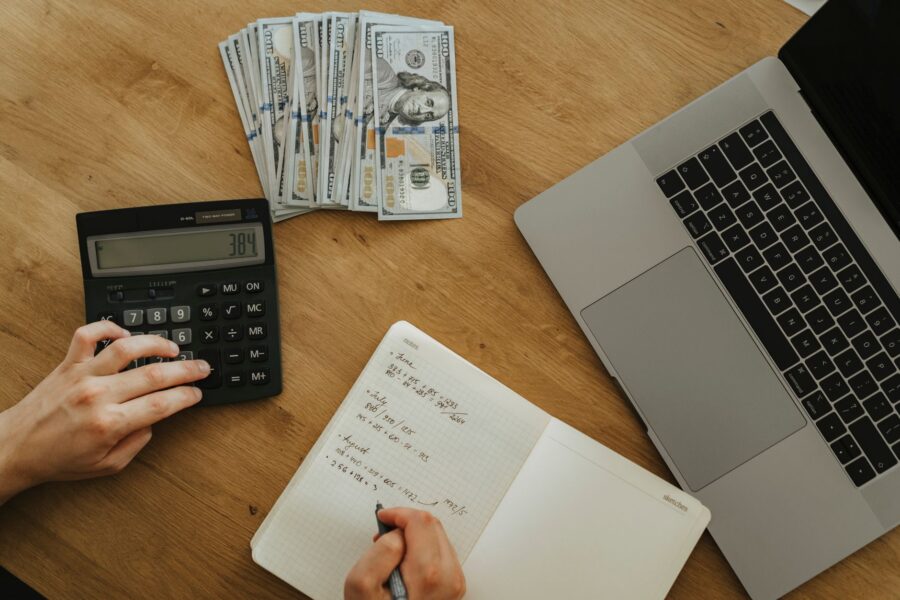 Person organizing finances