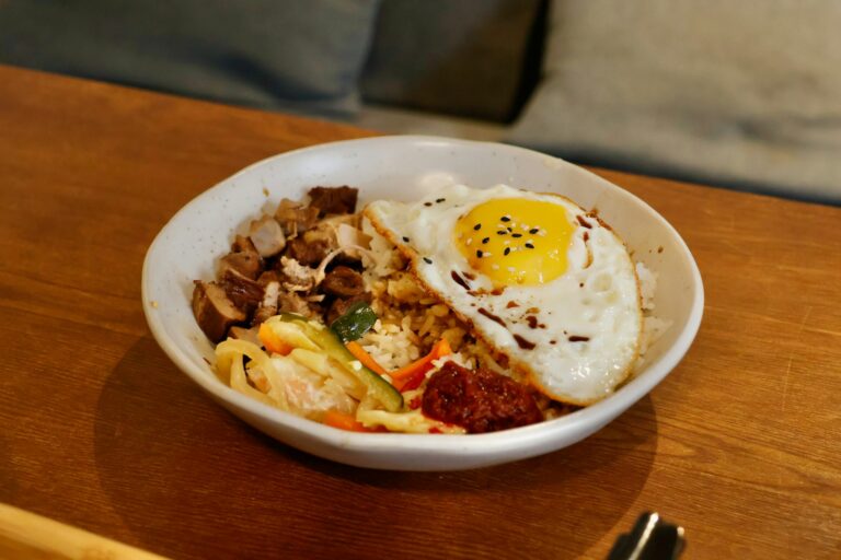 Rice egg vegetables