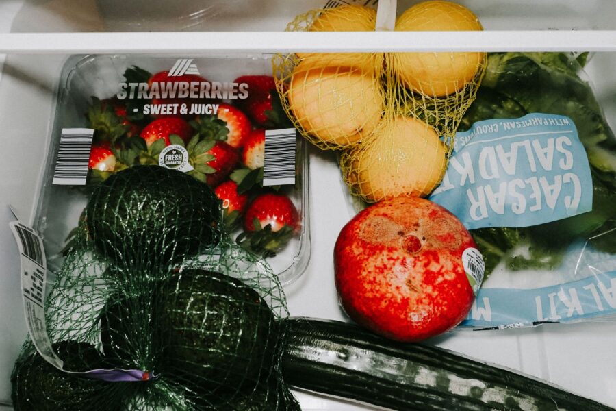 Organized fridge shelves