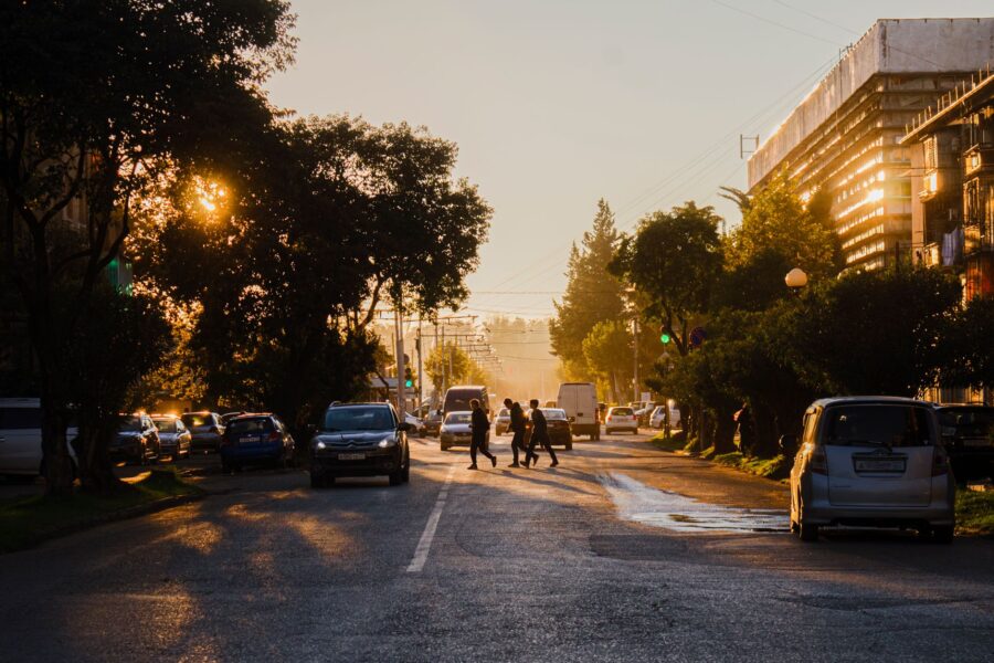 Evening city street