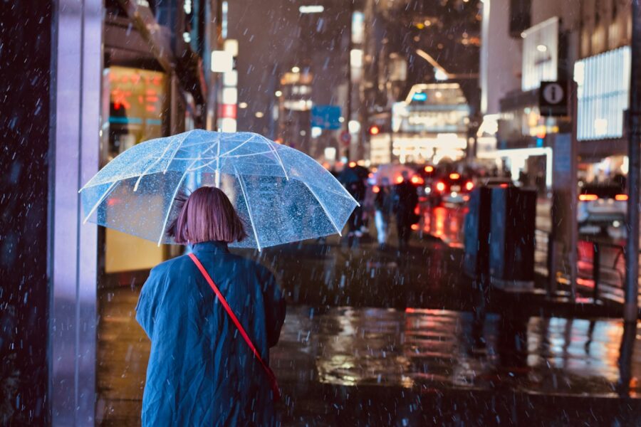 Rainy city street