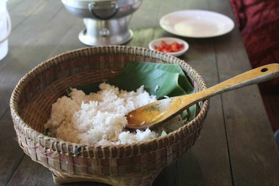 Cooked white rice