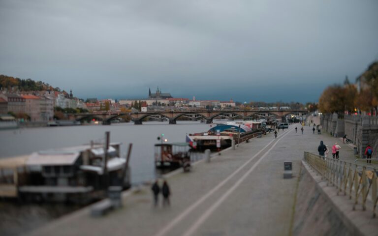 City riverside walkway
