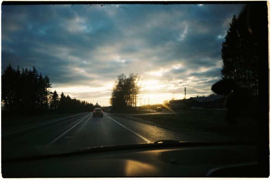Car countryside road