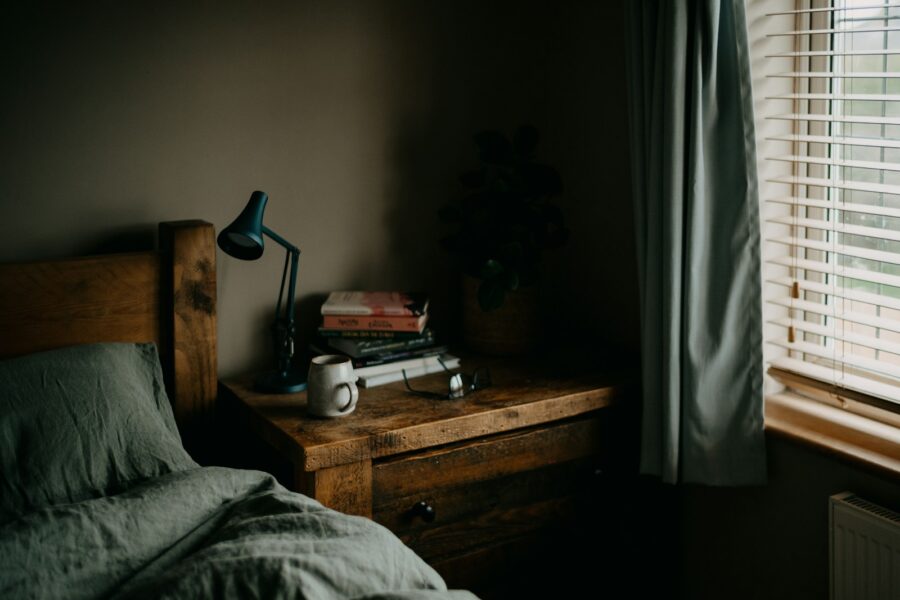 Cozy bedroom dim