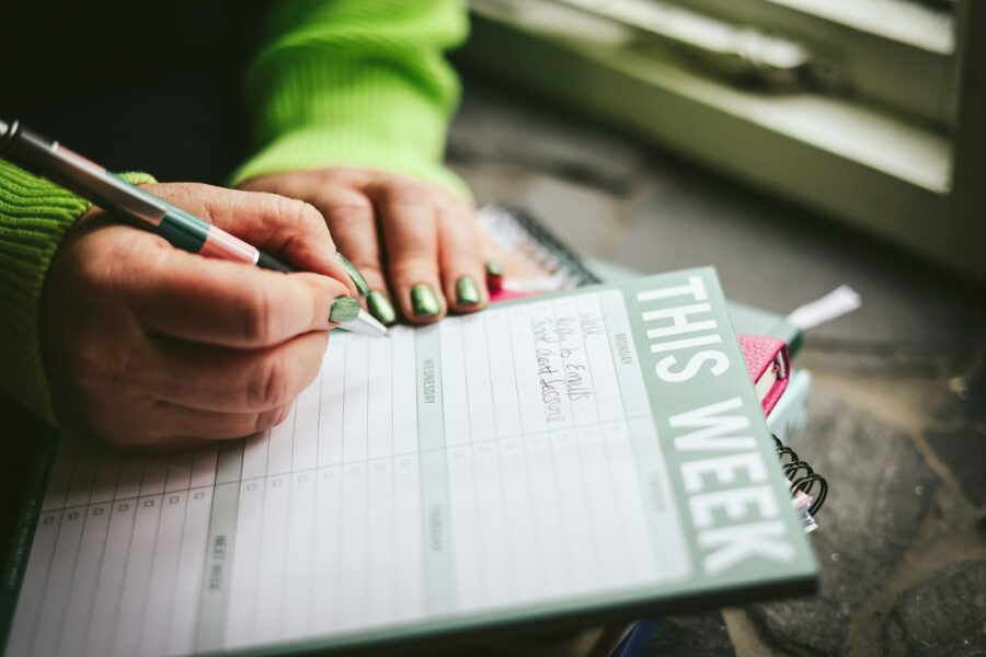Person writing daily